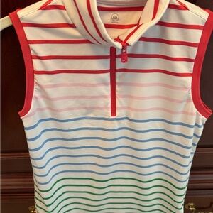 Ralph Lauren Red and White Striped Top